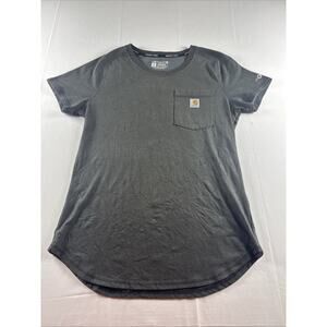 Carhartt Force T Shirt Womens Small Gray Relaxed Fit Pocket Workwear Tee